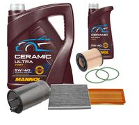 Febi Controllo Set 6L mannol Ceramica 5W-40 per Fiat Grande Punto 1.9
