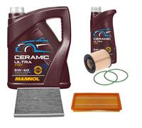 Febi Controllo Set 6L mannol Ceramica 5W-40 per Fiat Grande Punto 1.9 D.