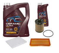 Febi Controllo Set 6L mannol Ceramica 5W-40 per Fiat Linea 1.4 T-Jet Grande
