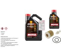 FEBI Controllo Set 6L MOTUL 8100 X-CLEAN EFE 5W-30 Per Toyota Auris Kombi 1.8