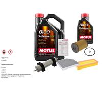 Febi Controllo Set 6L Motul 8100 x-Pulire 0W-30 per Audi A4 Avant . 2.0 Tdi