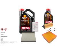 Febi Controllo Set 6L Motul 8100 x-Pulire 0W-30 per BMW 1er 118d 120d