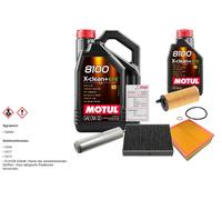 Febi Controllo Set 6L Motul 8100 x-Pulire 0W-30 per BMW 1er 118d 120d 4 Gran
