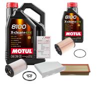 Febi Controllo Set 6L Motul 8100 x-Pulire 0W-30 per Per VW Touran Van 1.9 Tdi