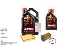Febi Controllo Set 6L Motul 8100 x-Pulire 0W-30 per VW Crafter Kasten 2.0