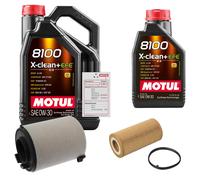 Febi Controllo Set 6L Motul 8100 x-Pulire 0W-30 per VW EOS 2.0 FSI Golf