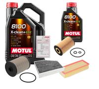 Febi Controllo Set 6L Motul 8100 x-Pulire 0W-30 per VW Golf VI 1.6 Tdi 2.0