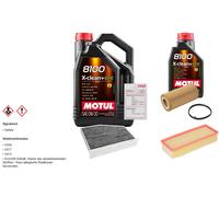 FEBI Controllo set 6L MOTUL 8100 X-PULIRE 0W-30 per VW Passat Variant 2.0 FSI