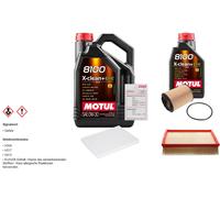 Febi Controllo Set 6L Motul 8100 x-Pulire 0W-30 per VW Passat Variant 2.3 VR5