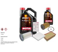 Febi Controllo Set 6L Motul 8100 x-Pulire 0W-30 per VW Passat Variante 2.0