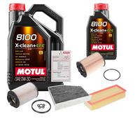 Febi Controllo Set 6L Motul 8100 x-Pulire 0W-30 per VW Touran Van 1.9 Tdi 2.0