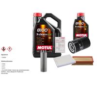 Febi Controllo Set 6L Motul 8100 x-Pulire 0W-30 per VW Transporter A V Bus