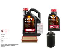 Febi Controllo Set 6L Motul 8100 x-Pulire 0W-30 per VW Transporter V Box
