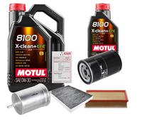 Febi Controllo Set 6L Motul 8100 x-Pulire 0W-30 per VW Transporter V Pulmino