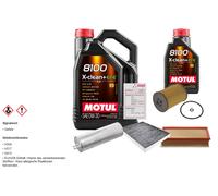 Febi Controllo Set 6L Motul 8100 x-Pulire 0W-30 per VW Transporter VI Cassone