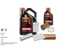 Febi Controllo Set 6L Motul 8100 x-Pulire 0W-30 per VW Transporter VI Kasten