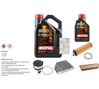 Febi Controllo Set 6L Motul 8100 x-Pulire Efe 5W-30 per Di