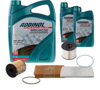 Febi Controllo Set 7L Addinol Super Light 0540 per Peugeot 807 E 2.0 HDI