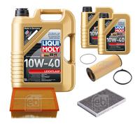 FEBI Controllo Set 7L LIQUI MOLY 10W-40 Leichtlauf Per Audi A4 Cabriolet
