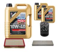 FEBI Controllo Set 7L LIQUI MOLY 10W-40 Leichtlauf Per Audi Cabriolet 8G7