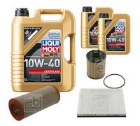 FEBI Controllo Set 7L LIQUI MOLY 10W-40 Leichtlauf Per Fiat Idea 350 1.9
