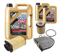FEBI Controllo Set 7L LIQUI MOLY 10W-40 Leichtlauf Per Mercedes C-Klasse