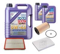 FEBI Controllo Set 7L LIQUI MOLY 5W-40 Leichtlauf High Tech Per Opel Zafira
