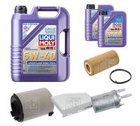 FEBI Controllo Set 7L LIQUI MOLY 5W-40 Leichtlauf High Tech Per VW EOS 1F7