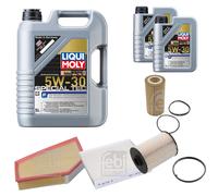 Febi Controllo Set 7L Liqui Moly Special Tec F 5W-30 per Volvo V50 Mw D3