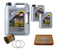 Febi Controllo Set 7L Liqui Moly Top Tec 4100 5W-40 per Opel Astra H Twintop MT