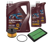 FEBI Controllo Set 7L MANNOL Ceramic 5W-40 Per Nissan Qashqai II 1.2 DiG-T