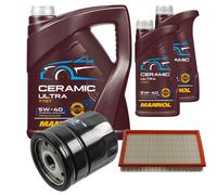 FEBI Controllo Set 7L MANNOL Ceramic 5W-40 Per Opel Vectra B 1.6i 16V 1.8i