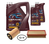 Febi Controllo Set 7L mannol Ceramica 5W-30 per VW Transporter V Bus 2.0 Tdi