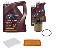 Febi Controllo Set 7L mannol Ceramica 5W-40 per Fiat Linea 1.4 T-Jet Grande