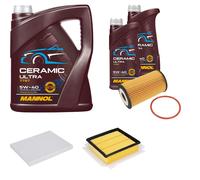 Febi Controllo Set 7L mannol Ceramica 5W-40 per Opel Corsa D 1.6 Turbo Dischi