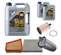 Febi Controllo Set 7L Motore Liqui Moly Top Tec 4100 5W-40 per VW Polo 9N_ 1.4