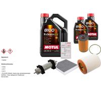 FEBI Controllo Set 7L MOTUL 8100 X-CLEAN 0W-30 Per Audi A6 Avant 3.0 TDI