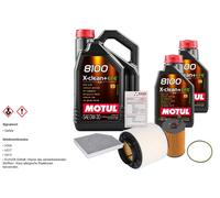 FEBI Controllo Set 7L MOTUL 8100 X-CLEAN 0W-30 Per Audi Q5 3.0 TDI Quattro
