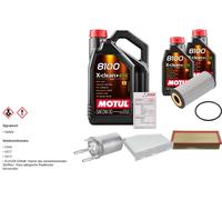 FEBI Controllo Set 7L MOTUL 8100 X-CLEAN 0W-30 Per VW Beetle Cabriolet 2.0