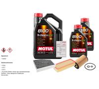FEBI Controllo set 7L MOTUL 8100 X-CLEAN 0W-30 per VW Passat Variant 2.0 TDI