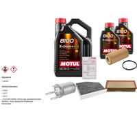 Febi Controllo Set 7L Motul 8100 x-Pulire 0W-30 per Audi A3 Sportback