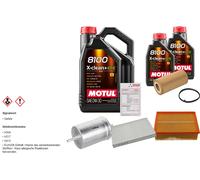 Febi Controllo Set 7L Motul 8100 x-Pulire 0W-30 per Audi A4 Avant 2.0 TFSI
