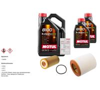 Febi Controllo Set 7L Motul 8100 x-Pulire 0W-30 per Audi A7 Sportback 3.0