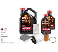 Febi Controllo Set 7L Motul 8100 x-Pulire 0W-30 per Audi A8 3.0 Tdi Quattro