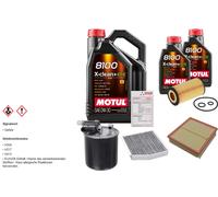 Febi Controllo Set 7L Motul 8100 x-Pulire 0W-30 per Benz B - Classe