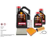 Febi Controllo Set 7L Motul 8100 x-Pulire 0W-30 per BMW Serie 1er 118d 120d 4