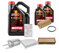 Febi Controllo Set 7L Motul 8100 x-Pulire 0W-30 per di Antenna Audi A3 Sportback