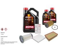 Febi Controllo Set 7L Motul 8100 x-Pulire 0W-30 per Per VW Passat Variant