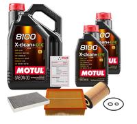 Febi Controllo Set 7L Motul 8100 x-Pulire 0W-30 per Seat Exeo Pezzi 2.0 Tdi