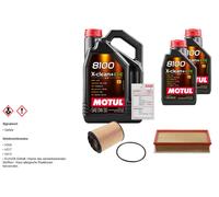 Febi Controllo Set 7L Motul 8100 x-Pulire 0W-30 per Volkswagen Multivan V 3.2
